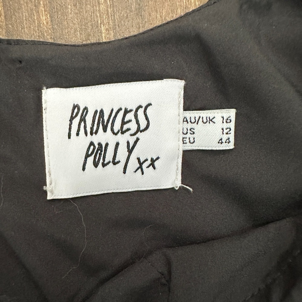 Princess Polly Black Long Sleeve Mini Dress Size‎ 12 Open Sides Goth Witchy Emo - Picture 3 of 10